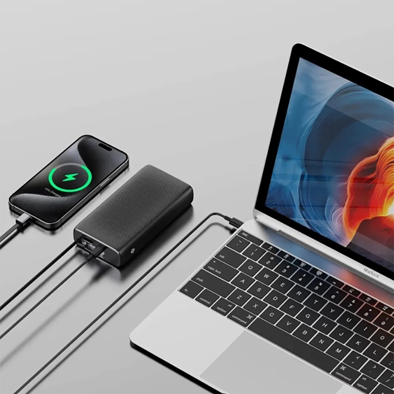 Powerology 20000mAh Retractable Cable Power Bank PP072